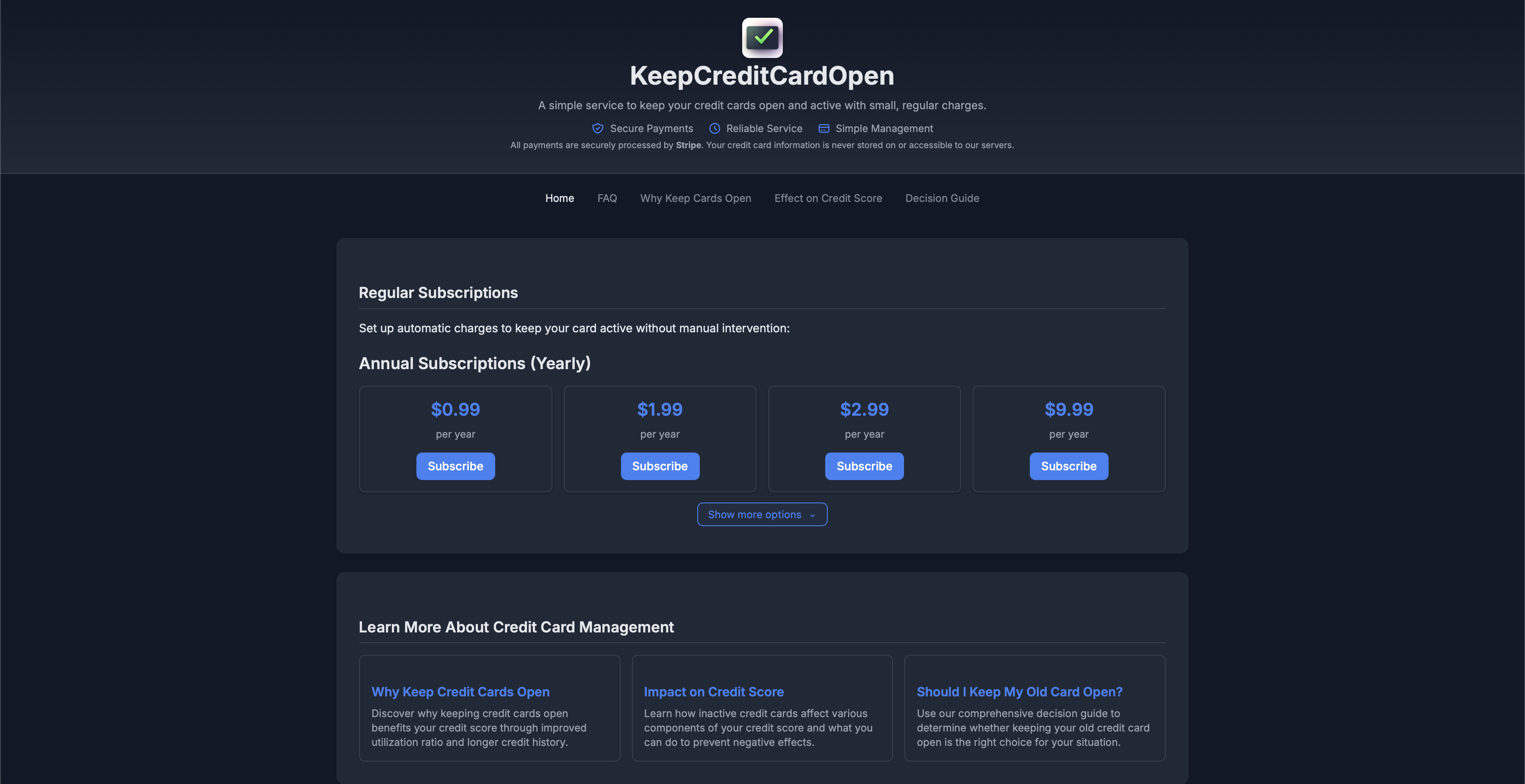 KeepCreditCardOpen Interface